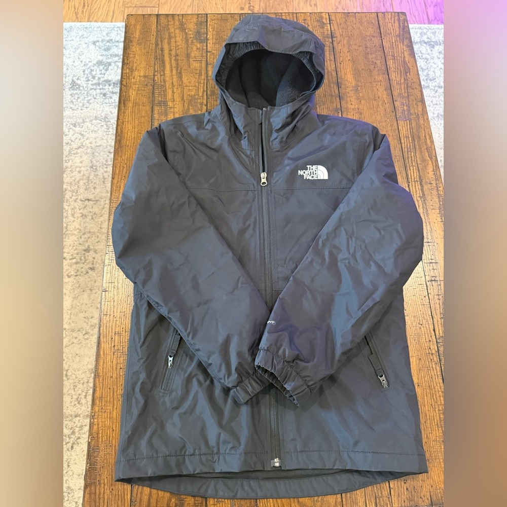 The North Face Boys Black Hooded Rain Jacket